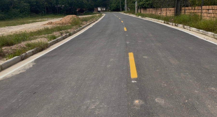 Ramal do Cuieiras, na BR-174 (km 15), recebe pavimentação concluída pela Prefeitura de Manaus